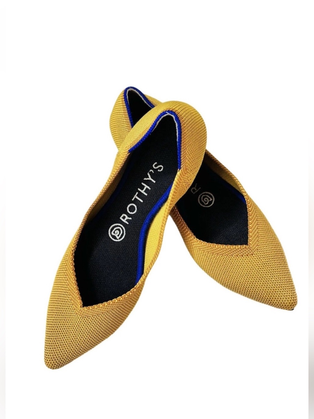 Rothy’s The Point Marigold Mustard Yellow Knit Ballet Flats Women’s Size 6